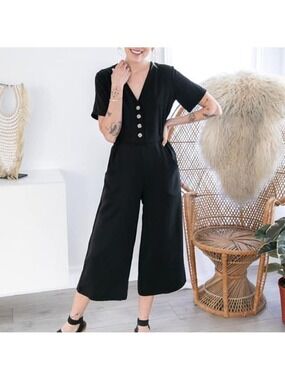 Smash + Tess The Jane Romper Barely Black XS